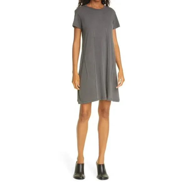 atm t shirt dress ATM Anthony Thomas Melillo Dart Detail Cotton T-Shirt Dress Sz L